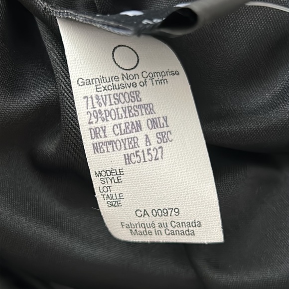 NWT H by Halston Vintage Black Maxi Lined Formal Dress with Rhinestone Strap 8 - Picture 9 of 15